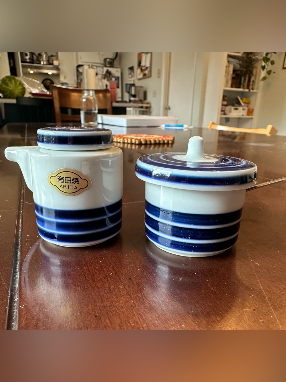 Japanese Arita Porcelain Lab soy sauce dispenser and spice container